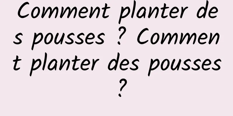 Comment planter des pousses ? Comment planter des pousses ?
