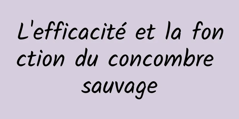 L'efficacité et la fonction du concombre sauvage