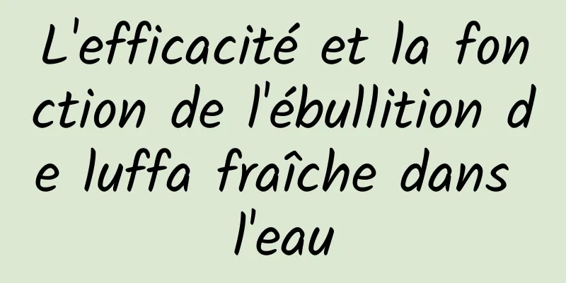 L'efficacité et la fonction de l'ébullition de luffa fraîche dans l'eau