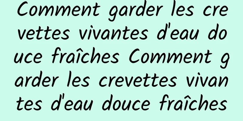 Comment garder les crevettes vivantes d'eau douce fraîches Comment garder les crevettes vivantes d'eau douce fraîches