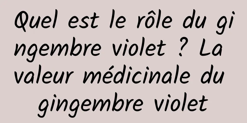 Quel est le rôle du gingembre violet ? La valeur médicinale du gingembre violet
