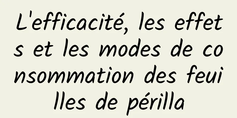 L'efficacité, les effets et les modes de consommation des feuilles de périlla