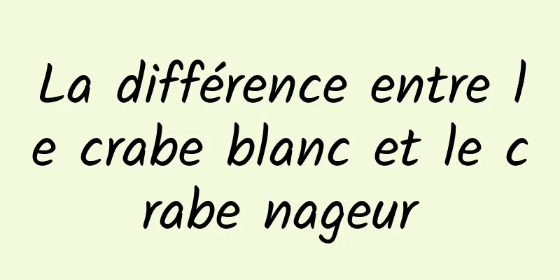 La différence entre le crabe blanc et le crabe nageur