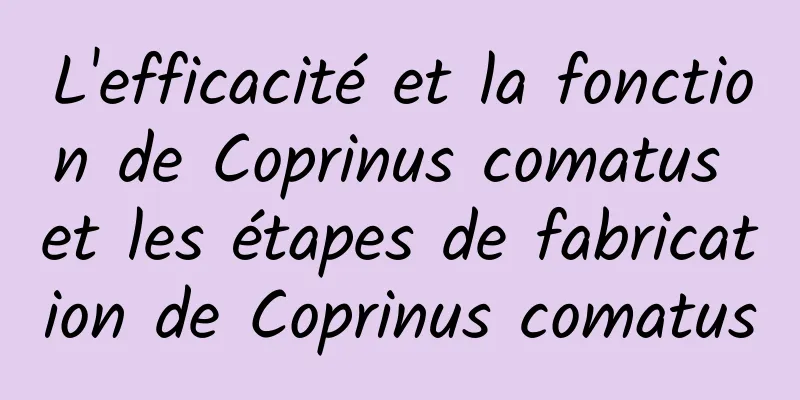 L'efficacité et la fonction de Coprinus comatus et les étapes de fabrication de Coprinus comatus