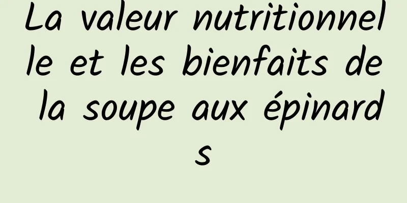 La valeur nutritionnelle et les bienfaits de la soupe aux épinards