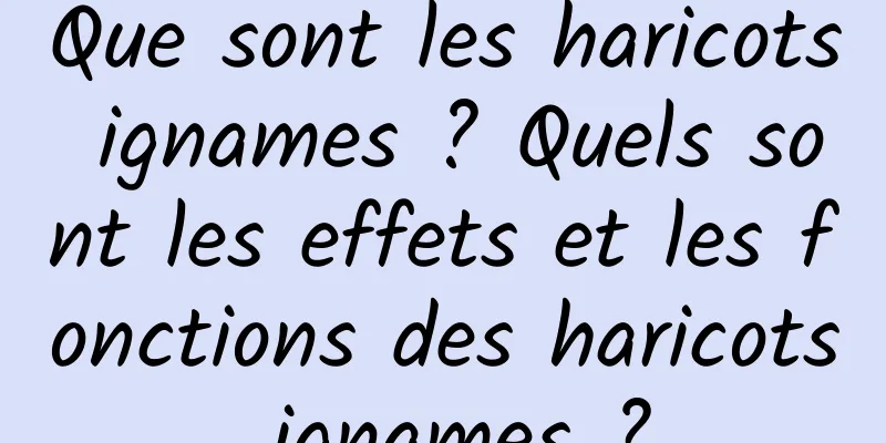 Que sont les haricots ignames ? Quels sont les effets et les fonctions des haricots ignames ?