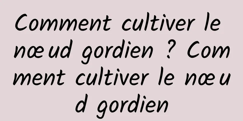 Comment cultiver le nœud gordien ? Comment cultiver le nœud gordien