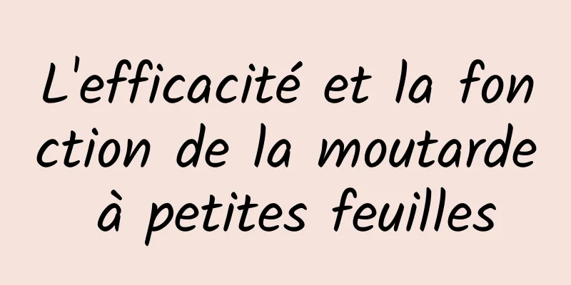 L'efficacité et la fonction de la moutarde à petites feuilles