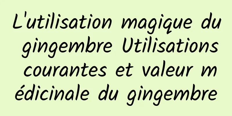 L'utilisation magique du gingembre Utilisations courantes et valeur médicinale du gingembre