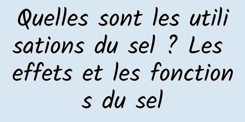 Quelles sont les utilisations du sel ? Les effets et les fonctions du sel