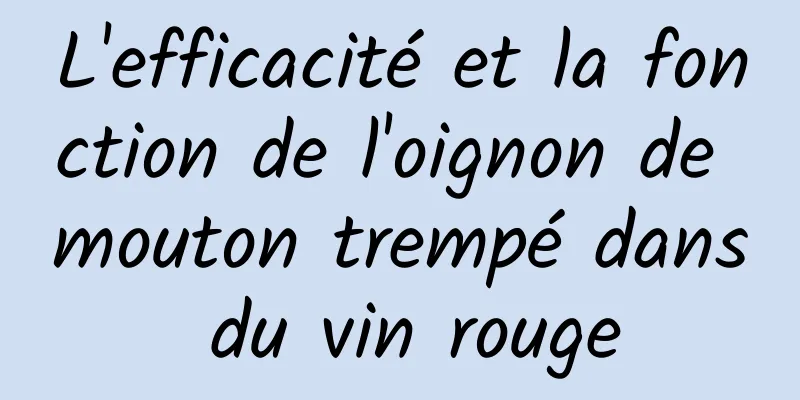 L'efficacité et la fonction de l'oignon de mouton trempé dans du vin rouge