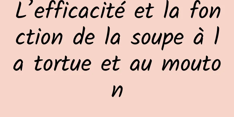 L’efficacité et la fonction de la soupe à la tortue et au mouton