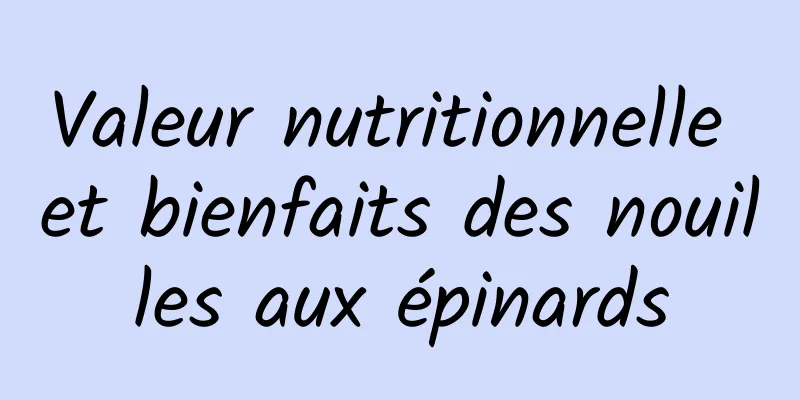 Valeur nutritionnelle et bienfaits des nouilles aux épinards