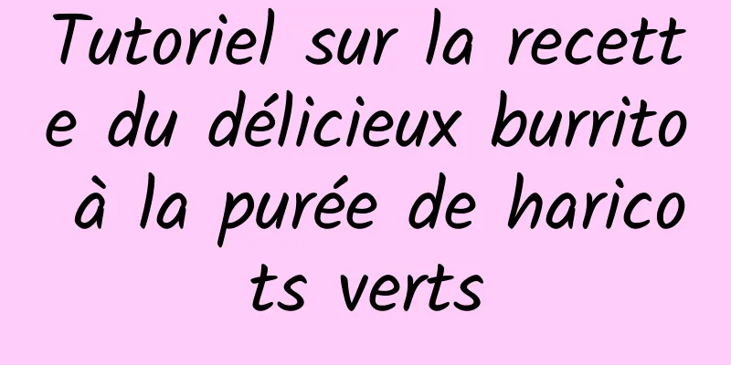 Tutoriel sur la recette du délicieux burrito à la purée de haricots verts