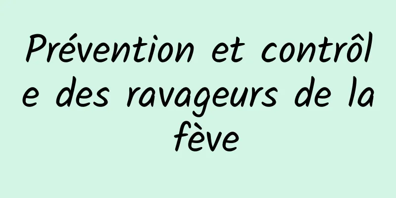 Prévention et contrôle des ravageurs de la fève