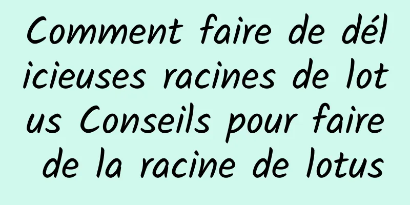 Comment faire de délicieuses racines de lotus Conseils pour faire de la racine de lotus