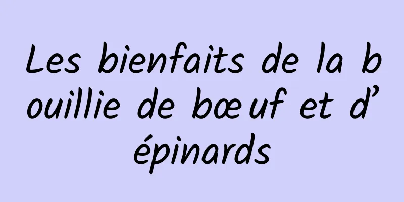 Les bienfaits de la bouillie de bœuf et d’épinards