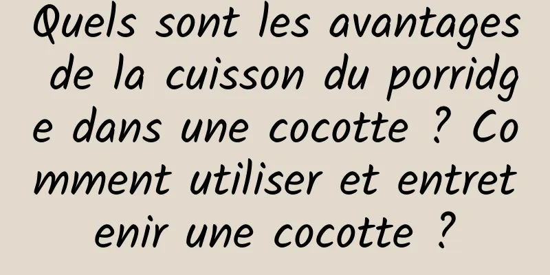 Quels sont les avantages de la cuisson du porridge dans une cocotte ? Comment utiliser et entretenir une cocotte ?
