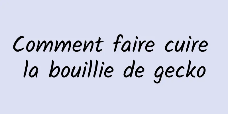 Comment faire cuire la bouillie de gecko