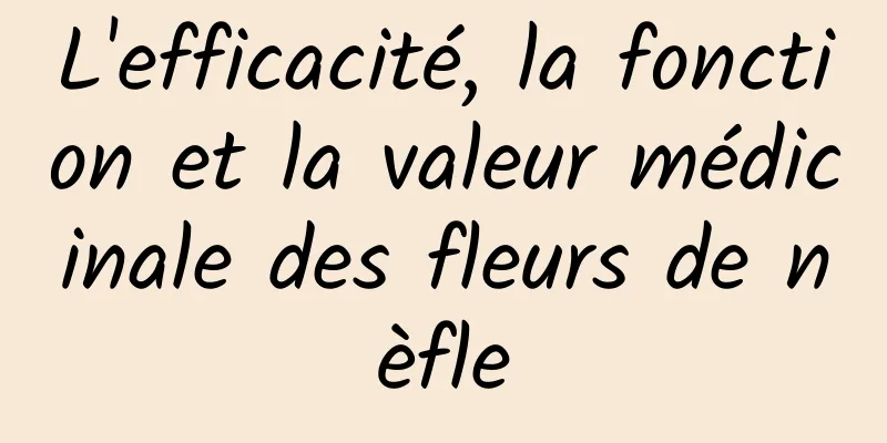 L'efficacité, la fonction et la valeur médicinale des fleurs de nèfle