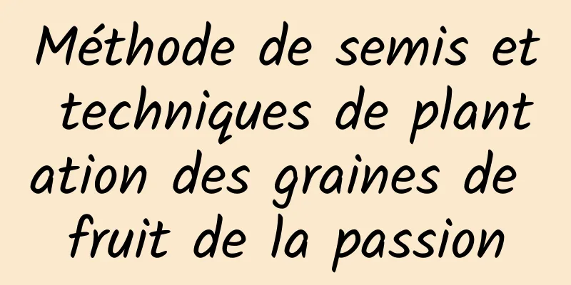 Méthode de semis et techniques de plantation des graines de fruit de la passion
