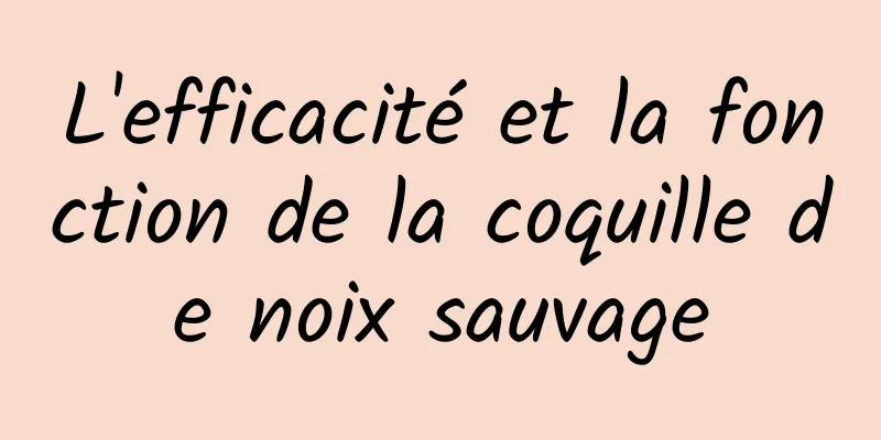 L'efficacité et la fonction de la coquille de noix sauvage