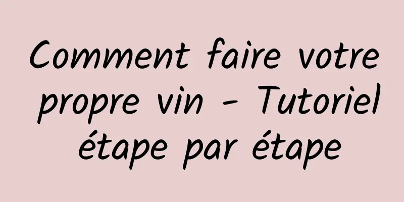 Comment faire votre propre vin - Tutoriel étape par étape