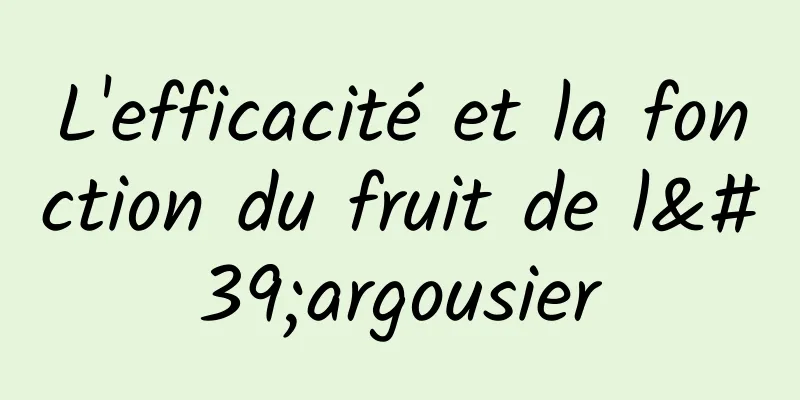 L'efficacité et la fonction du fruit de l'argousier