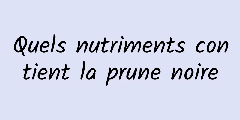 Quels nutriments contient la prune noire