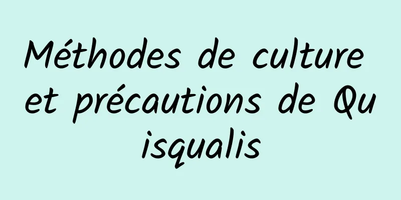Méthodes de culture et précautions de Quisqualis