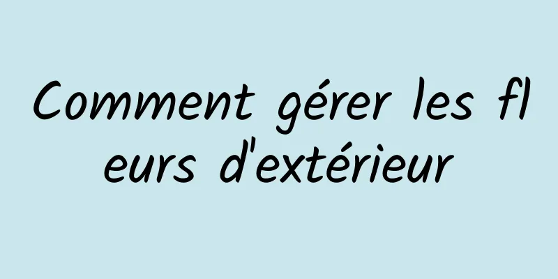 Comment gérer les fleurs d'extérieur