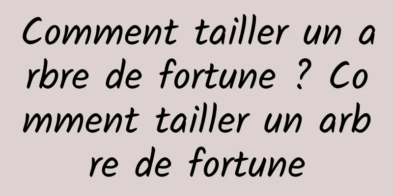 Comment tailler un arbre de fortune ? Comment tailler un arbre de fortune