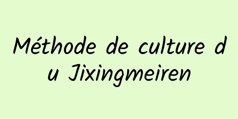 Méthode de culture du Jixingmeiren