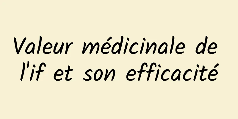 Valeur médicinale de l'if et son efficacité