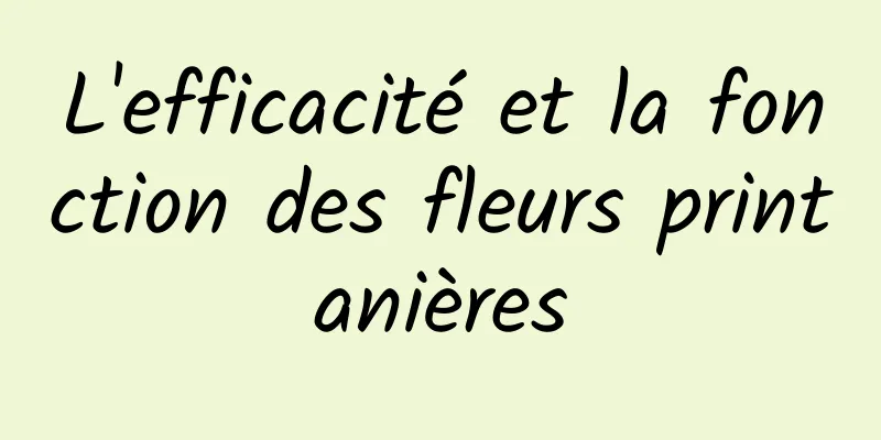 L'efficacité et la fonction des fleurs printanières