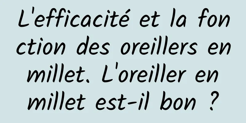 L'efficacité et la fonction des oreillers en millet. L'oreiller en millet est-il bon ?