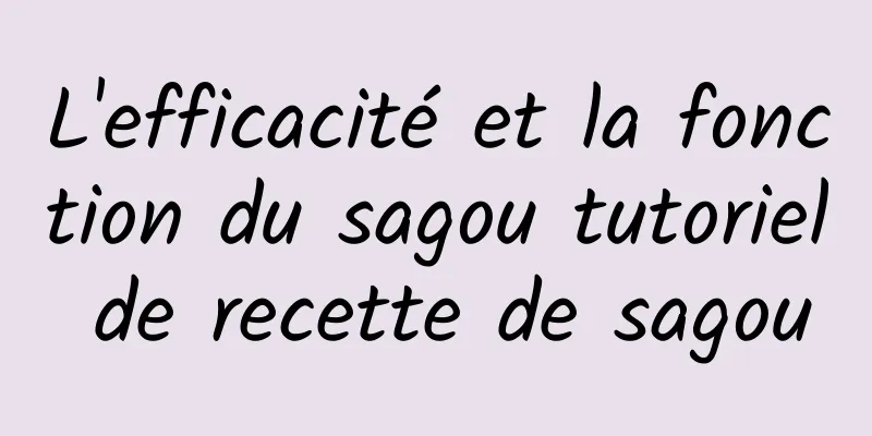 L'efficacité et la fonction du sagou tutoriel de recette de sagou